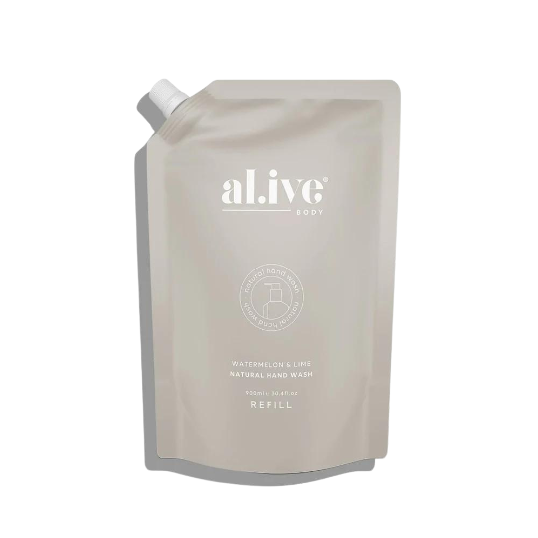 Alive Body Natural Hand Wash Refill Pouch - Watermelon &amp; Lime 900ml