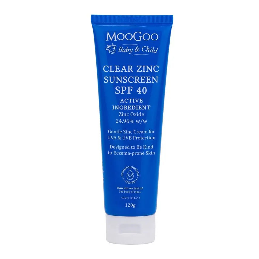 Moogoo Baby &amp; Child Clear Zinc Sunscreen SPF40 120g