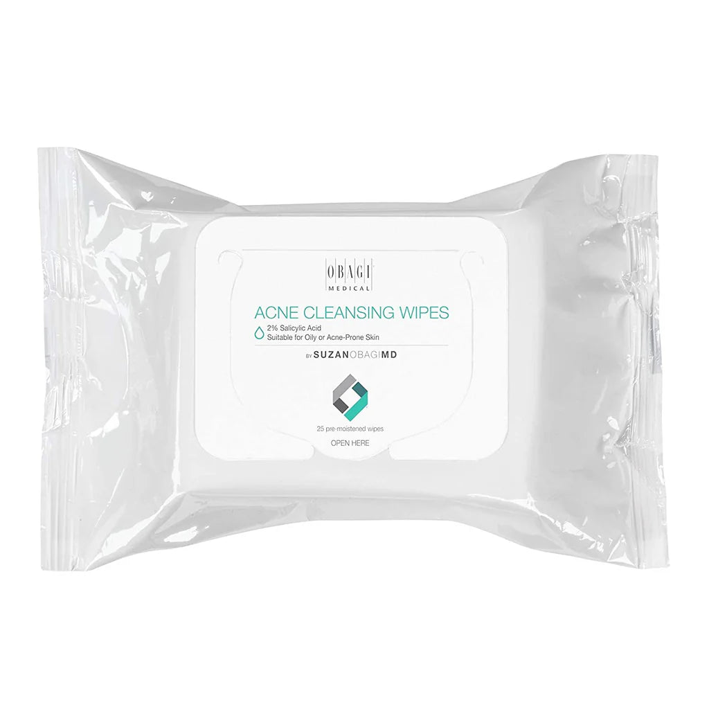 Obagi On the Go Cleansing Wipes for Oily or Acne Prone Skin 25pk