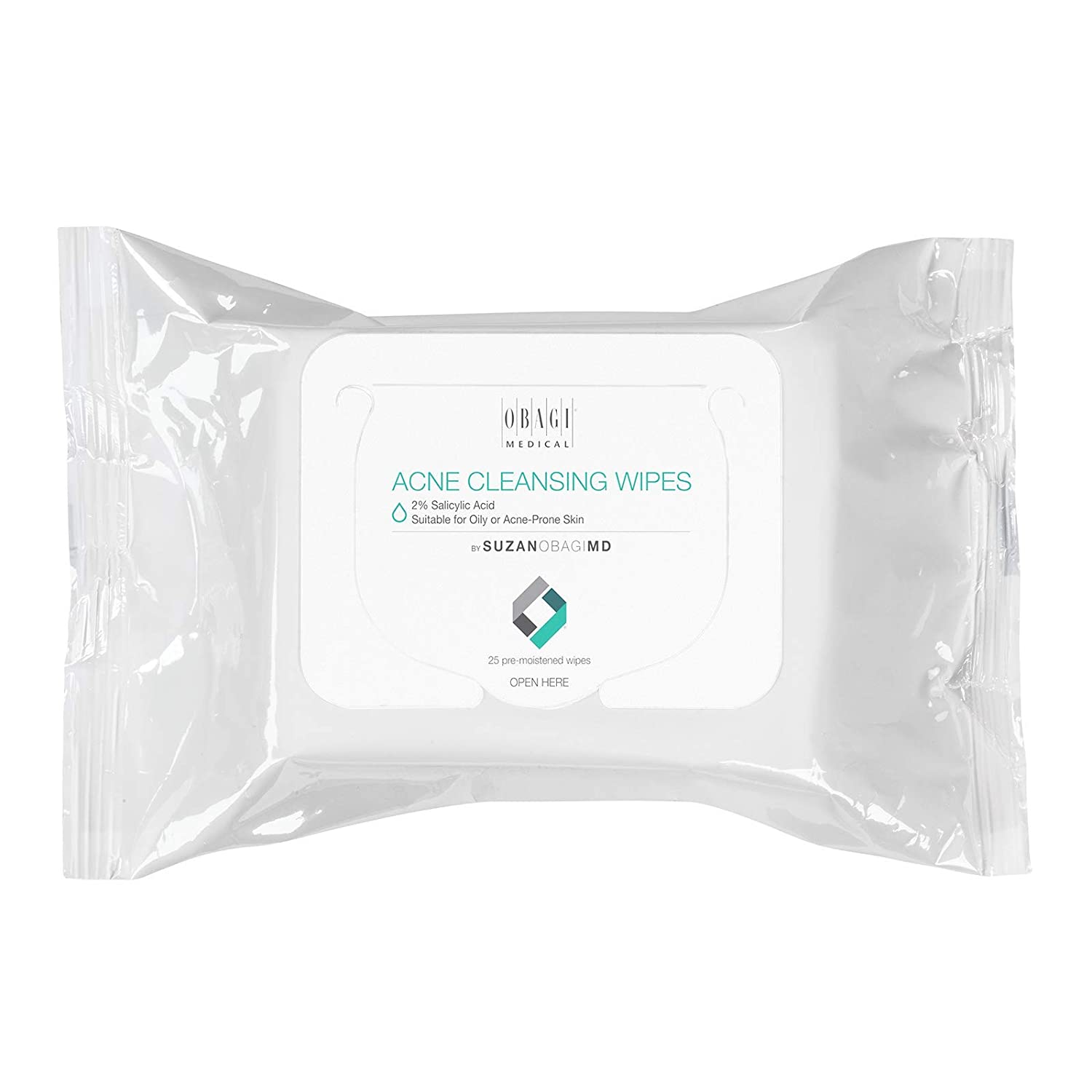 Obagi On the Go Cleansing Wipes for Oily or Acne Prone Skin 25pk