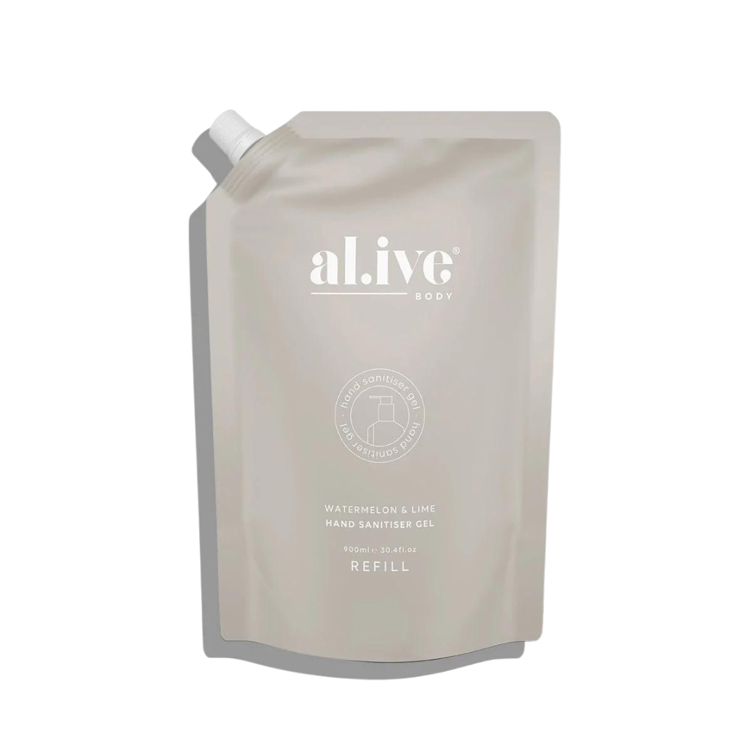 Alive Body Hand Sanitiser Gel Refill Pouch - Watermelon &amp; Lime 900ml