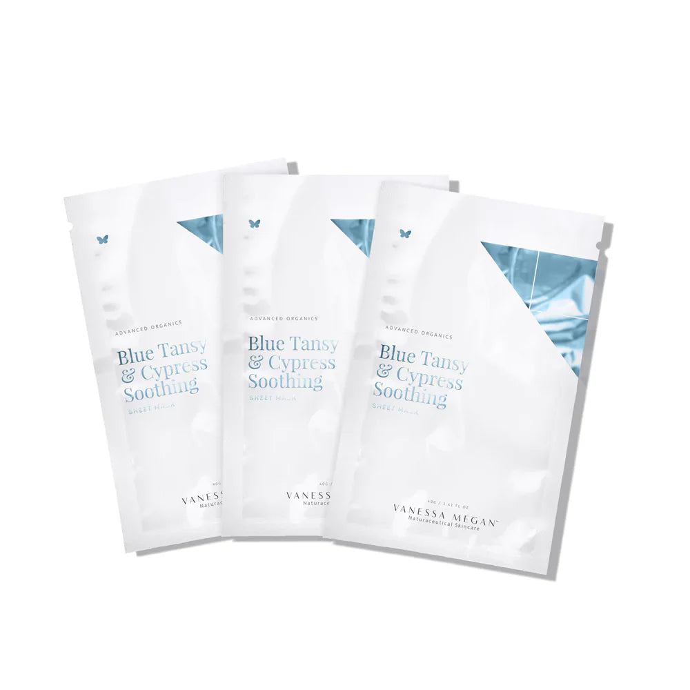 Vanessa Megan Blue Tansy &amp; Cypress Soothing Sheet Mask 3pk