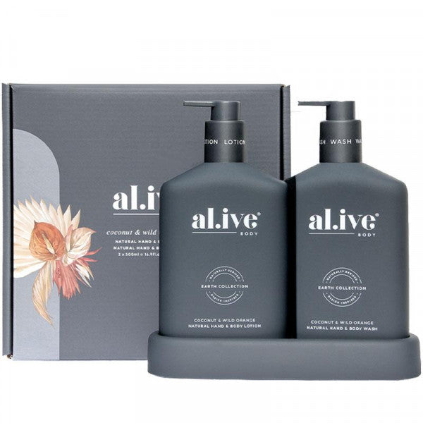 Alive Body Wash &amp; Lotion Duo + Tray - Coconut &amp; Wild Orange