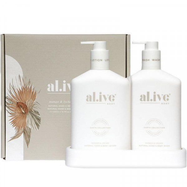 Alive Body Wash &amp; Lotion Duo + Tray - Mango &amp; Lychee