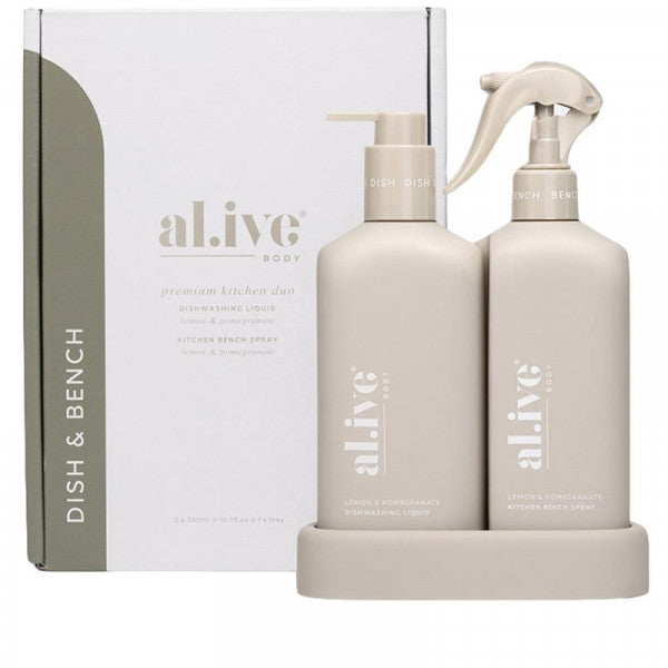 Alive Body Dishwashing Liquid &amp; Bench Spray Kitchen Duo + Tray