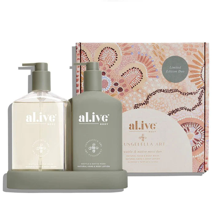 Alive Body Cungelella Art Wash &amp; Lotion Duo - Wattle &amp; Native Moss