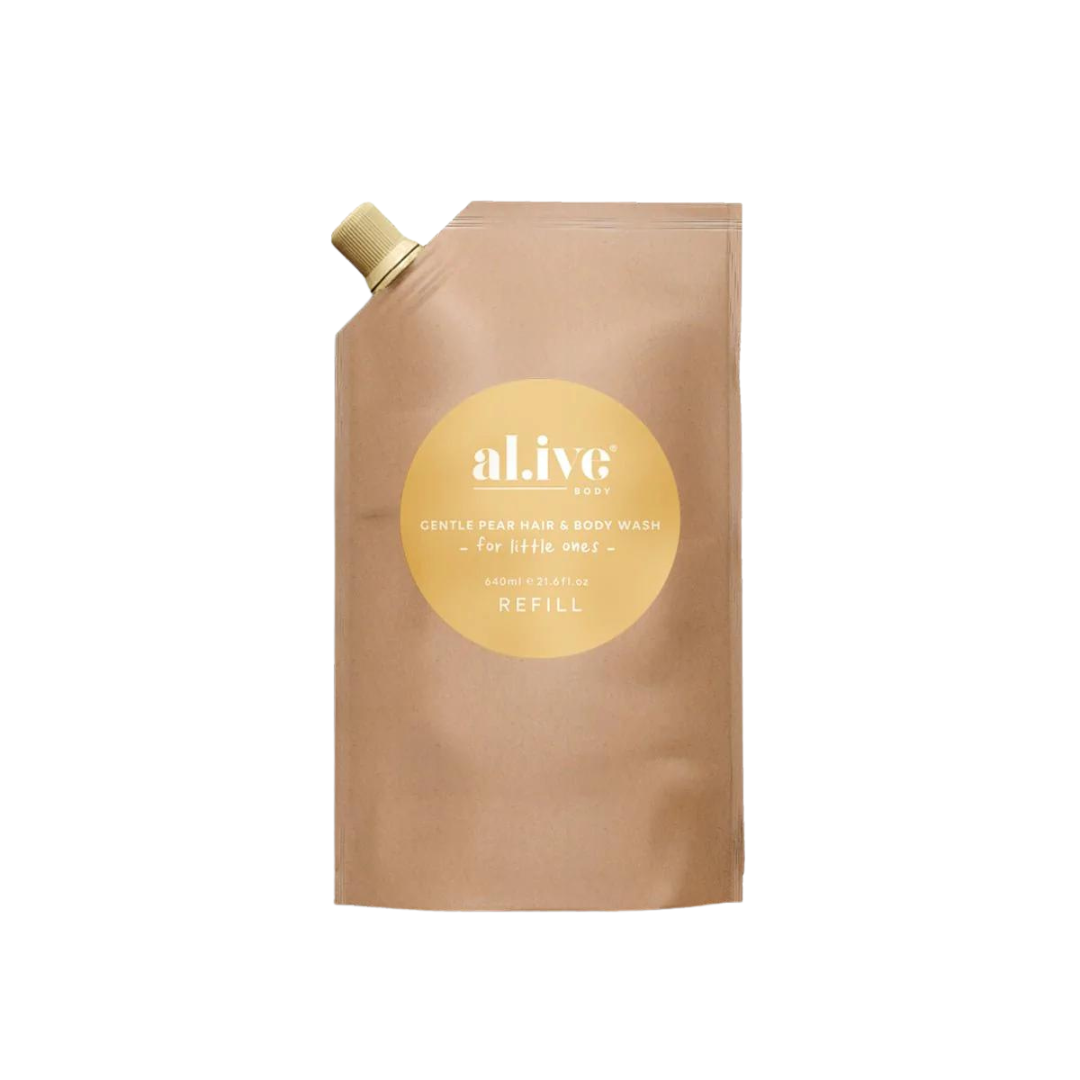 Alive Body Baby Hair & Body Wash Refill Pouch - Gentle Pear 640ml