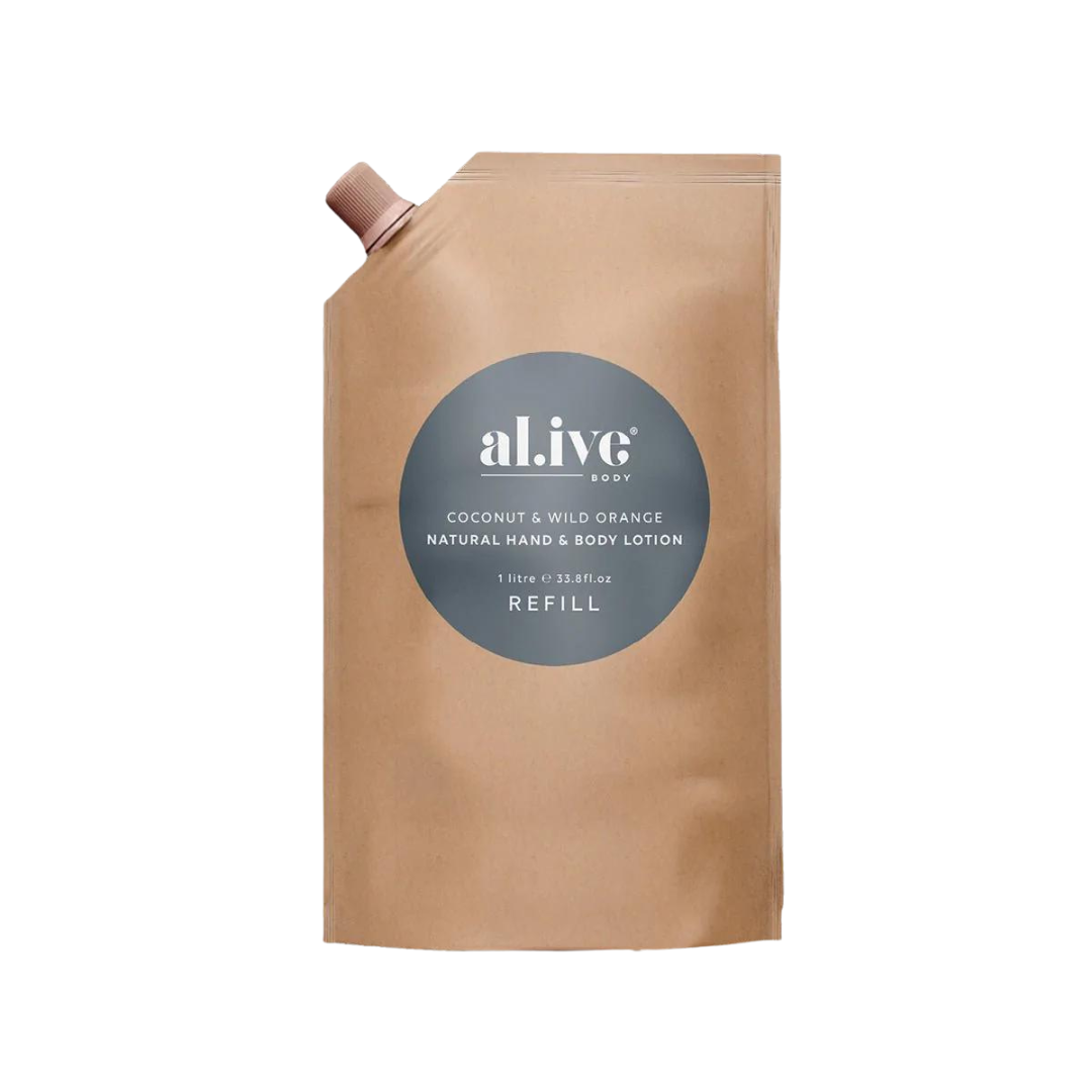 Alive Body Hand &amp; Body Lotion Refill Pouch - Coconut &amp; Wild Orange 1L