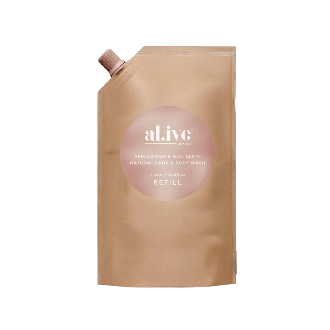 Alive Body Hand &amp; Body Wash Refill Pouch - Applewood &amp; Goji Berry 1L