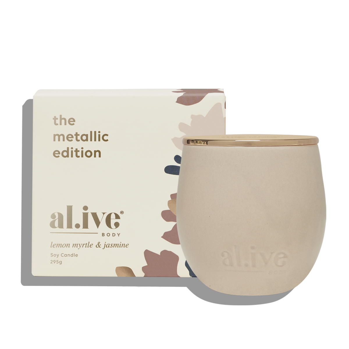 Alive Body Metallic Edition Soy Candle - Lemon Myrtle &amp; Jasmine